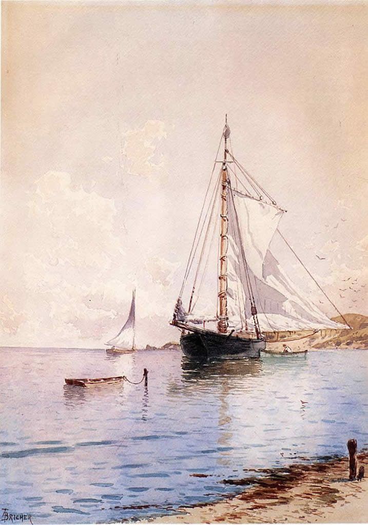 Alfred Thompson Bricher Drying the Main at Anchor